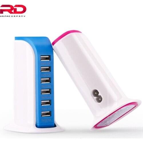 6 USB phone Charger Station Output 6A USB Phone Charger HUBDesktop Travel Socket Power Adapter for iphone 8 x xs xr samsung s7