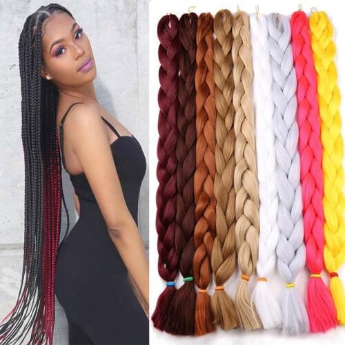 82inch 165g Jumbo Braid Synthetic Braiding Hair Ombre Jumbo Hair Extension For Women DIY Hair Braids Pink Purple Yellow Gray