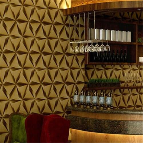 Beibehang 3D stereo simulation rhombus soft bag wallpaper KTV box bar hotel front desk ceiling lattice background wall