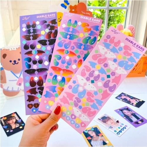 Bentoy Milkjoy 3 Pages Girls Korea Cartoon Cat Sticker DIY Luggage Label Home Post Sticker Laptop Bag Cup Accessory For Children
