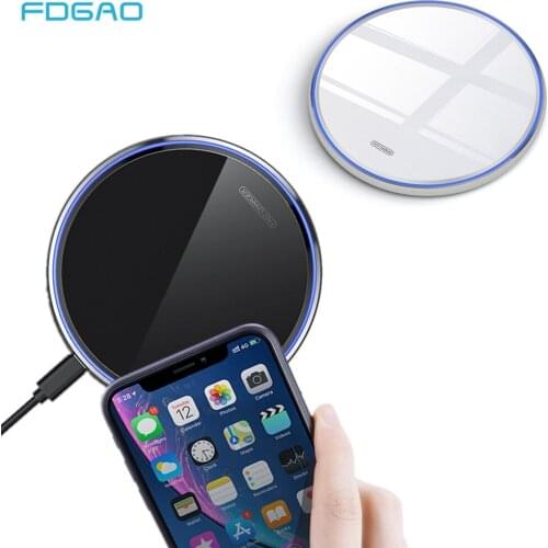 FDGAO Wireless Charger 15W Qi for Samsung S10 S9 S8 Note 10 9 USB C 10W Mirror Fast Charging Pad for iPhone XS XR X 8 11 Airpods