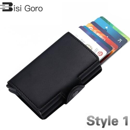BISI GORO 2021 Vintage Business 2 Aluminum Wallet for Credit Card Holder Card Wallet Case ID Metal Credit Card Holders With RFID