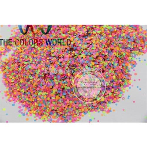 RN21-60 Mix Neon Color Solvent Resistant Glitter Dot Circle shape Glitter for Nail Polish Acrylic,DIY supplies