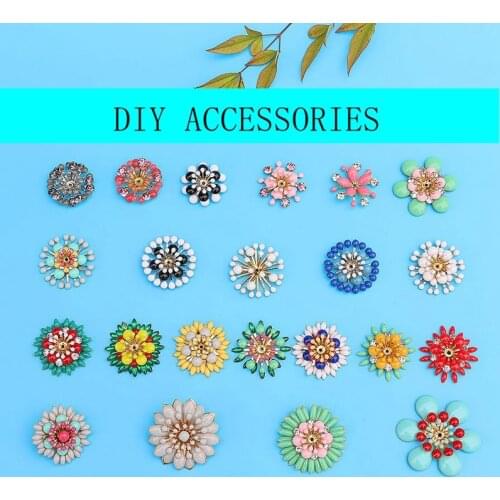 10pcs candy color shiny metal flower Buttons Decoration Home Garden Crafts Cabochon Scrapbooking Button DIY Accessories