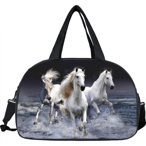 Horse Large Travel Duffle Bags Animal Print Portable Women Handbags Casual Men Travel Bag