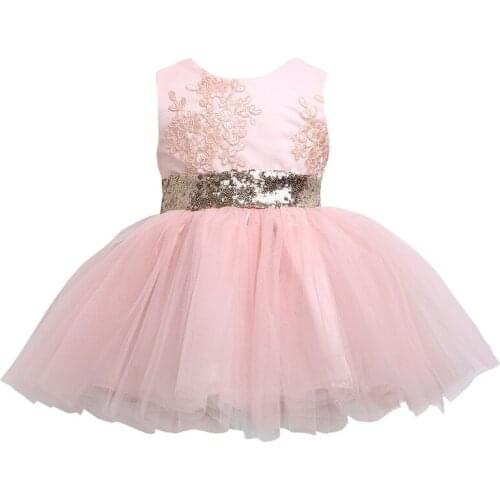 Girls Princess Dresses Kids Baby Girl Sequins Bowknot Dress Sleeveless Christmas Party Banquet Dresses Sundress Clothes