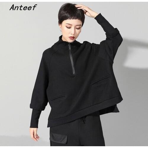 Long sleeve oversized black cotton autumn winter tshirt vintage tee t shirt casual loose top women 2021 t-shirts clothes