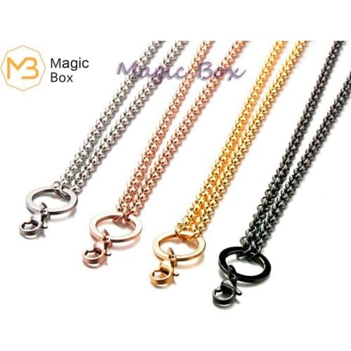 COOL ENERGY stainless steel necklace gold Steel color Chain custom initial long personalized lock necklace women