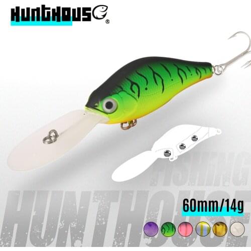 HuntHouse crankbait 60mm 14g long lips pike deep diving perch crankbaits wobbler freshwater zander crank bait fishing lure lw417