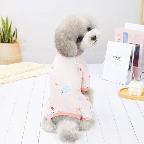 Wholesale Spring Summer Autumn S Dog Clothes For Small Dogs Boy Girls Teddy Print Jumpsuits Costume Puppy Outfit Pet Clothing