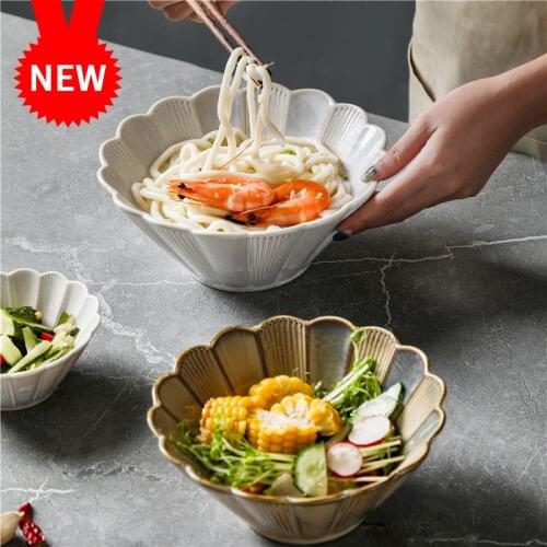 Creative Practical Ceramic Bowl Single Noodle Household Ramen Soup Bowl Microwave Home Kitchen Restaurant Simple Dinnerware