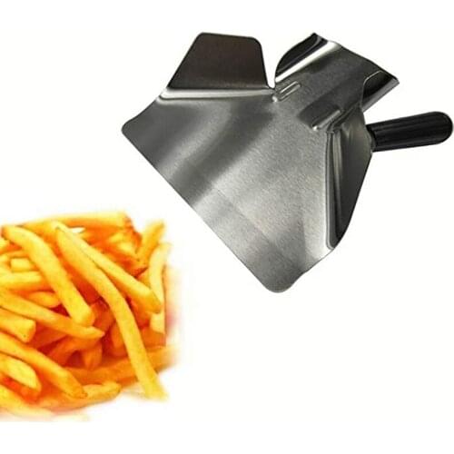 1pcs Stainless Steel Grip Food French Fries Shovel Food Packing Scoop Popcorn Server Shovel with Grip Handle Home Restaurant Bar