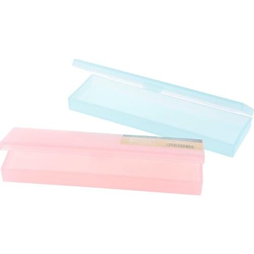 Cute Kawaii Simple Transparent PP Plastic Pencil Case Lovely Pen Box For Kids Gift Office School Supplies Materials Student