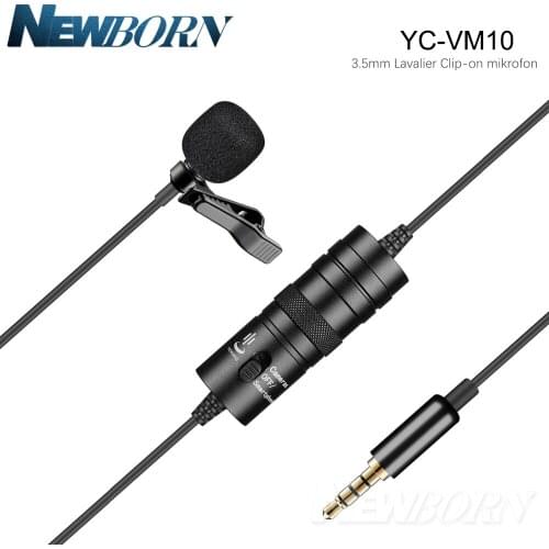 YC-VM10 3.5mm Mini Headset Microphone Lapel Lavalier Clip-on mikrofon/microfone for phone X 7 Laptop Canon Nikon DSLR Studio Mic