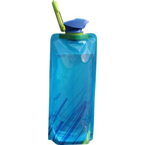 Reusable Sports Water Bottle 700mL Sports Hiking Camping Travel Portable Collapsible Foldable Drink Water Bottle Outdoor Supply