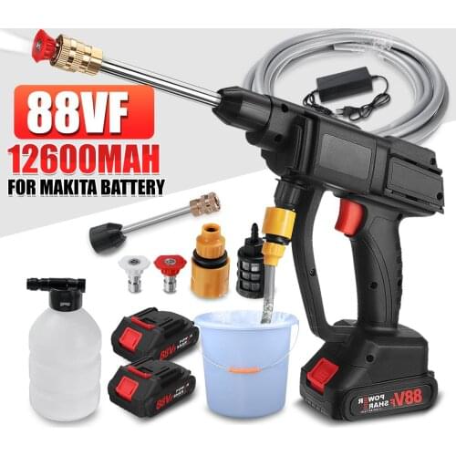21V Car Washer 30BAR High Pressure Wreless Car Wash Water Gun Foam Generator For car washing Siut For Makita Battery 0-12600mAh