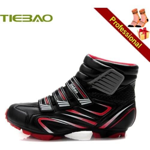Tiebao Men Winter Mtb Cycling Sneakers Self-locking Breathable Non-slip Mountain Bike Shoes Outdoor Snow Riding Bicycle Boots