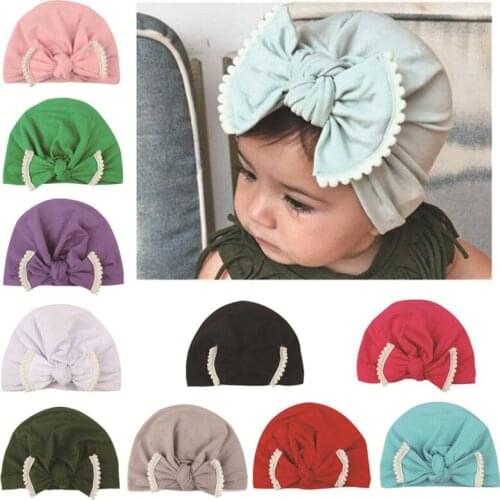 Newborn Baby Boys Girls Soft Warm Hat Toddler Kids Velvet Beanie Bow Knot Cap Hats Baby Girls