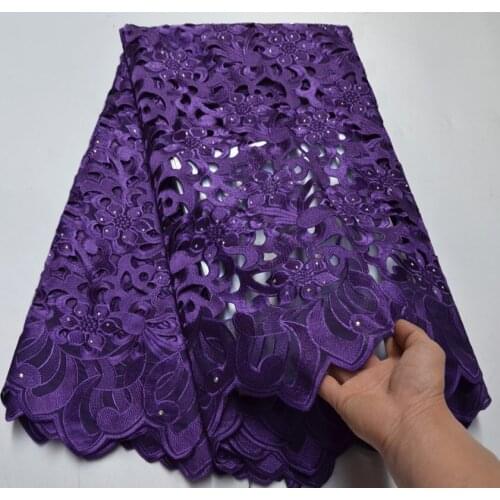 Latest Design 100% Cotton African Lace Fabric High Quality Handcut Holed White Nigerian Stones Swiss Voile Lace In Switzerland