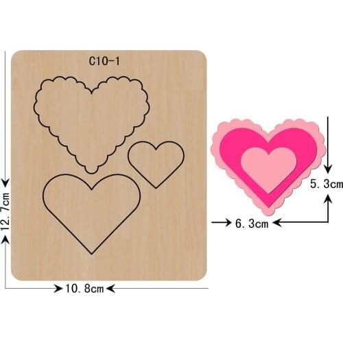 New Love, heart Wooden die Scrapbooking C-10-1 Cutting Dies Compatible with most die cutting machines