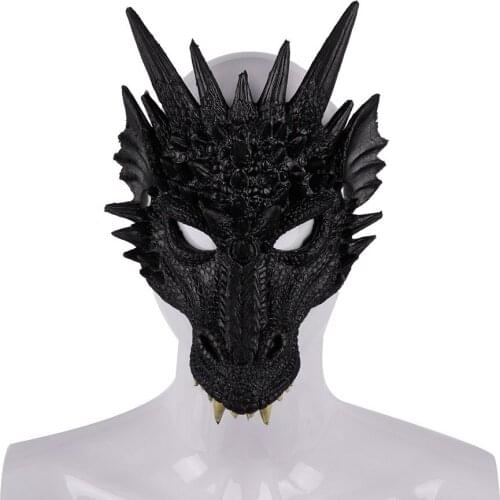 New Halloween Props 4D Dragon Mask Half Face Mask For Kids Teens Halloween Costume Party Decorations Adult Dragon Cosplay Props