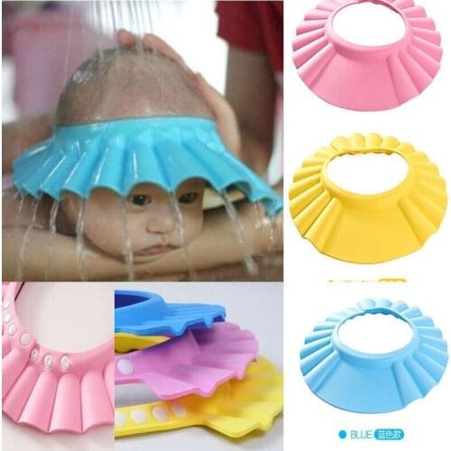 Brand New Baby Children Kids Safe Shampoo Bath Bathing Shower Cap Hat Wash Hair Shield adjustable elastic Shampoo Cap