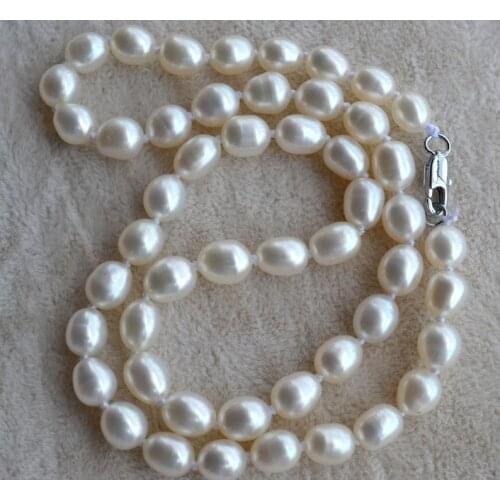Charming Girl Gift White Pearl Necklace,Freshwater Pearl Necklace,6-7mm Rice Natural Pearl Jewellery