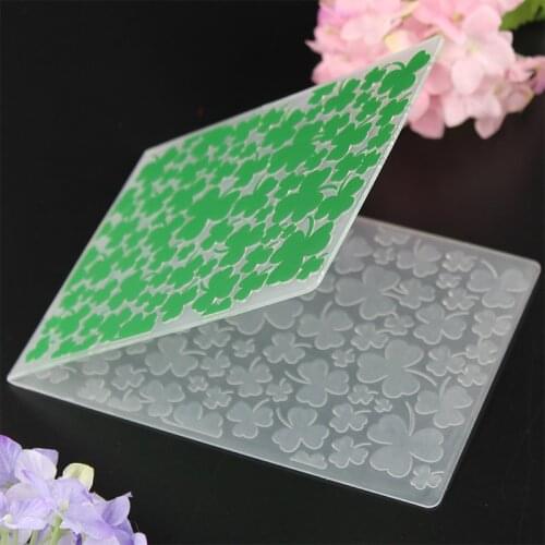 YLEF036 Clover Plastic Embossing Folder For Scrapbook Stencils DIY Photo Album Cards Making Decoration Template Mold 10.5*14.5cm
