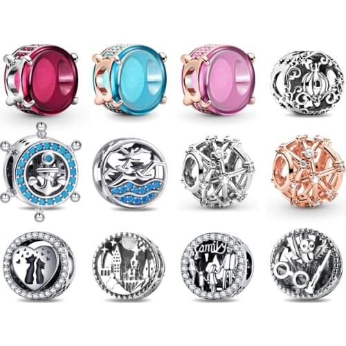 La Menars New Sterling Silver 925 Charms Family, Cat, Seagull Charms Fits Pandora Bracelets & Necklaces