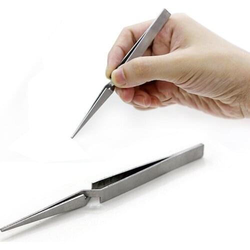 Model Making Tool Stainless Steel Precision Operating Reverse Tweezers Reverse Contrast Straight-pointed