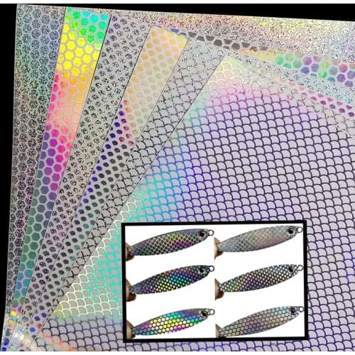 New Arrivals 6PCS Fishing Lure Transparent Laser Sticker 20x10cm DIY Simulation Bait