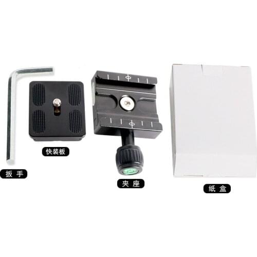 QR-50 Aluminum Alloy Quick Release Plate Clamp Adapter with Bubble Level for Arca Swiss RRS Wimberley Tripod Ball Head