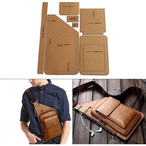 Hard kraft paper mold template DIY handmade leather goods mens fashion chest bag DIY craft tools leather sewing tools