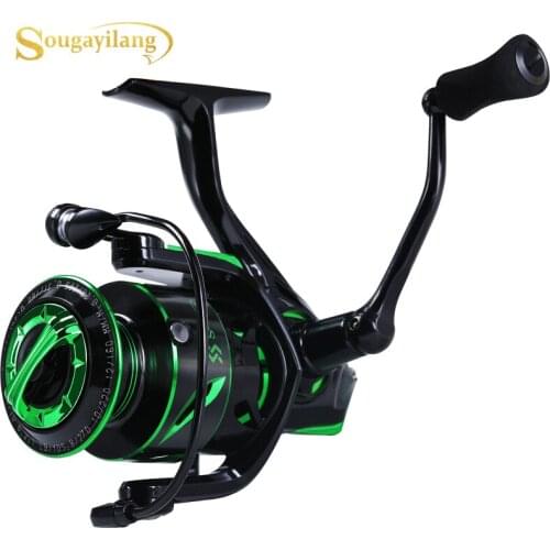 Sougayilang 12+1BB Fishing Reel 1000-4000 Metal Spool Spinning Reel Speed Ratio 5.2:1/6.2:1 Aluminum Spool Carp Reel 14KG Drag