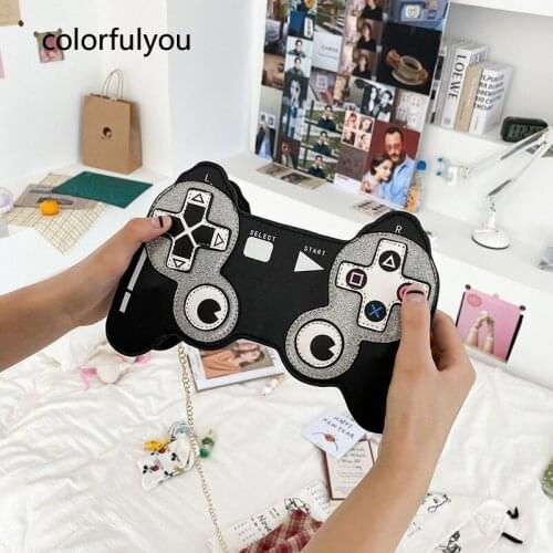 Game Console Shape Shoulder Bag Women PU Leather Chain Crossbdoy Bag 2021 Interesting Design Purses and party Clutches