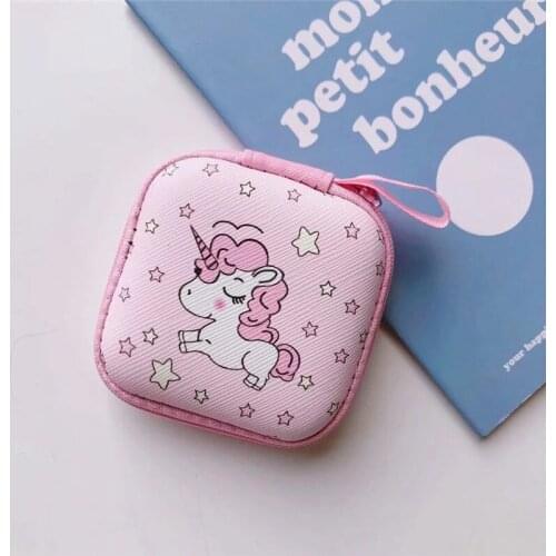 Cute Cartoon Unicorn Pig Earphone Storage Bag Holder Case For Earphone Headphone Accessories Earbuds Memory Card USB Cable Coin