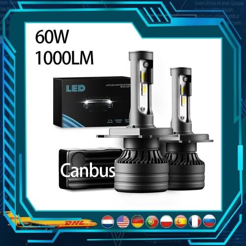 H4 LED H7 LED Canbus Car Haedlight Bulbs H1 H8 H9 H10 H11 Led Lamp 60W 10000LM 9005 9006 Waterproof Auto Fog Light Led Bulb