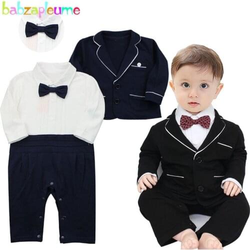 Spring autumn newborn clothing set for baby jumpsuit kids wear boys clothes gentleman rompers+jacket 1st birthday outfits BC1499