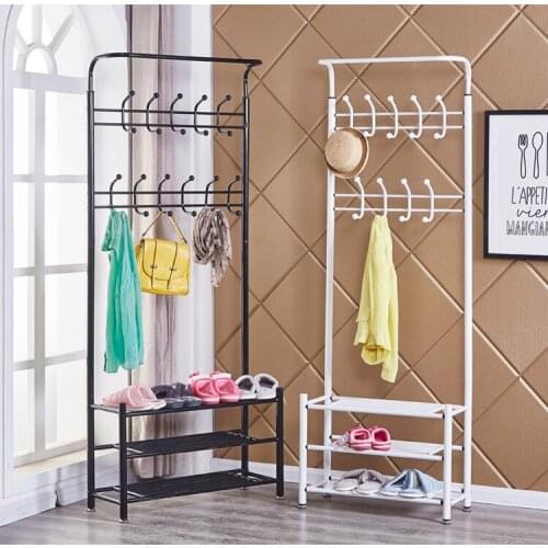 Hanger hook clothing bag used for travel, wrought iron landing receive. Multi-function coatrack shoe rack combination