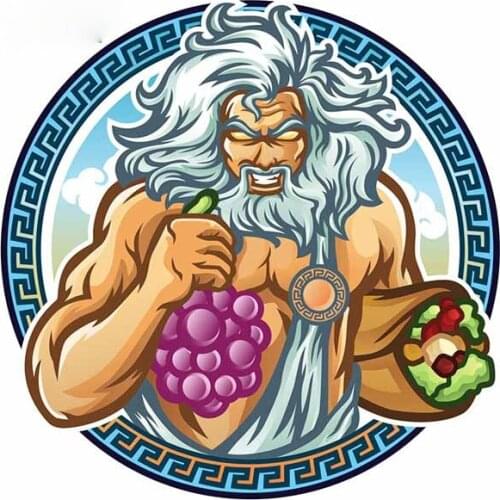 Vinyl Material King God Greece Decal Personality RV Car Stickers Surfboard Motorcycle Bumper Trunk Decoration PVC 13*13cm