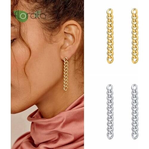 925 Silver Ear Needle Tassel Stud Earrings for Women Chain Hanging Earrings Korea Punk Girls Females Men Jewelry