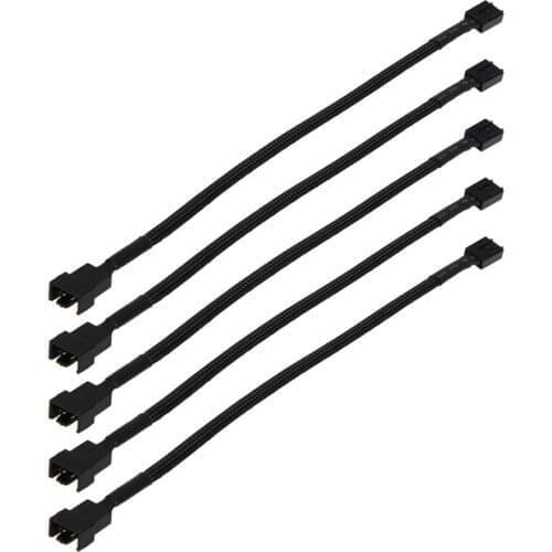 12in 5PCS 4 Pin PWM Connector Case Fan Extension Power Cable for Computer suitable for CPU or computer case fan Standard 4Pin