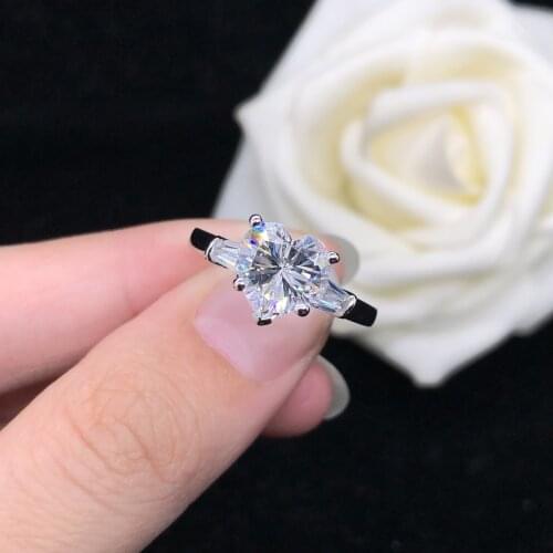 2Ct Heart Shape Diamond Engagement Ring for Lover Real 18K 750 White Gold Ring Woman Jewelry Forever Nice Finger Ring