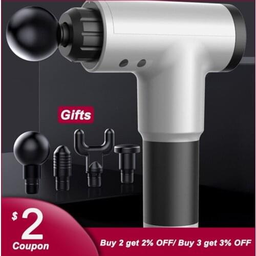 4 Heads Massage Fascia Gun Deep Body Sport Therapy Muscle Pain Relief Body Shaping Slimming Relaxation Massagea Facial Gun