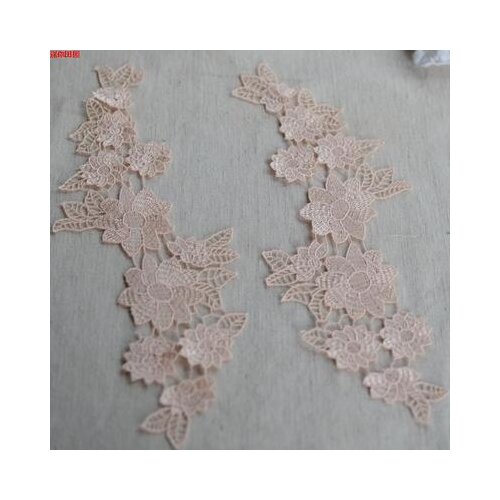 4Pcs Pink Embroidered Flower Appliques Garment Accessories Patch DIY Scrapbook Card Craft Decoration