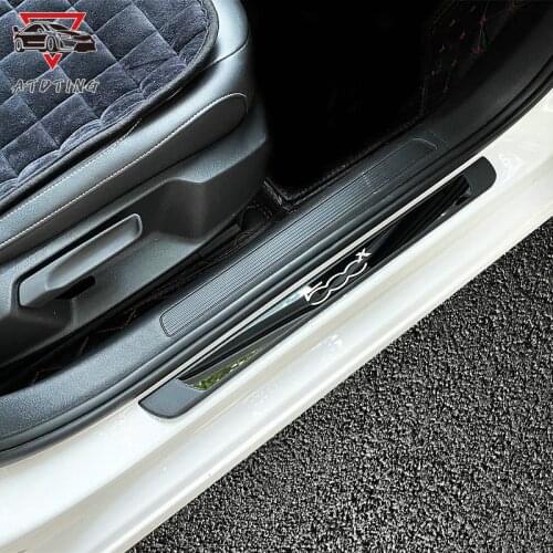 For 2014-2017 FIAT 500X 334 Four Doors 4pcs/lot car styling Stainless Steel Scuff Plate Door Sill Cover decorative Accessories