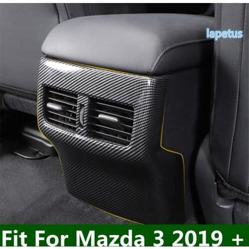 Accessories Fit For Mazda 3 2019 - 2021 Rear Armrest Box Anti Kick Panel Air Conditioner Outlet Vent Decoration Cover Trim 1PCS