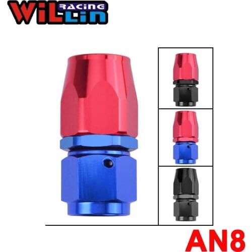 WILLIN - AN08 AN Aluminum Straight Swivel Hose End Fitting Straight Oil/Fuel/Swivel Hose Adaptor Oil cooler hose fitting