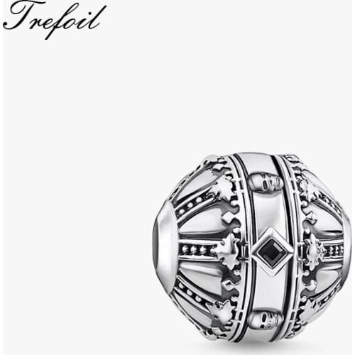 DIY Beads ROYALTY ORB,2019 Fashion Skull Crown Jewelry Trendy Vintage Silver Jewelry For Women and Men Fit Bracelet Necklace