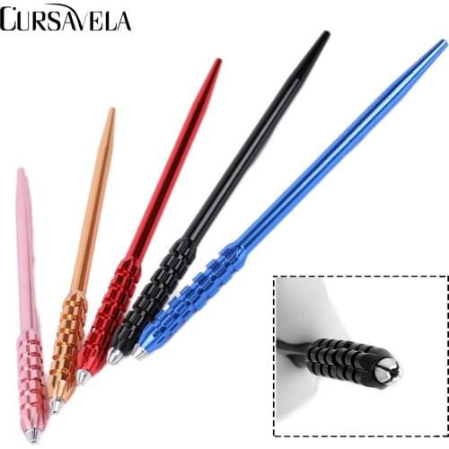 Cursavela Manual Tattoo Pen Permanent Eyebrow Lip Microblading Tattoo Machine Suitable For Flat Blade Needle Tattoo Studio Tools